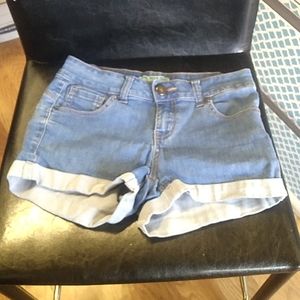 Wax Jean shorts, size Small, denim, 5 pocket, stitched up cuff